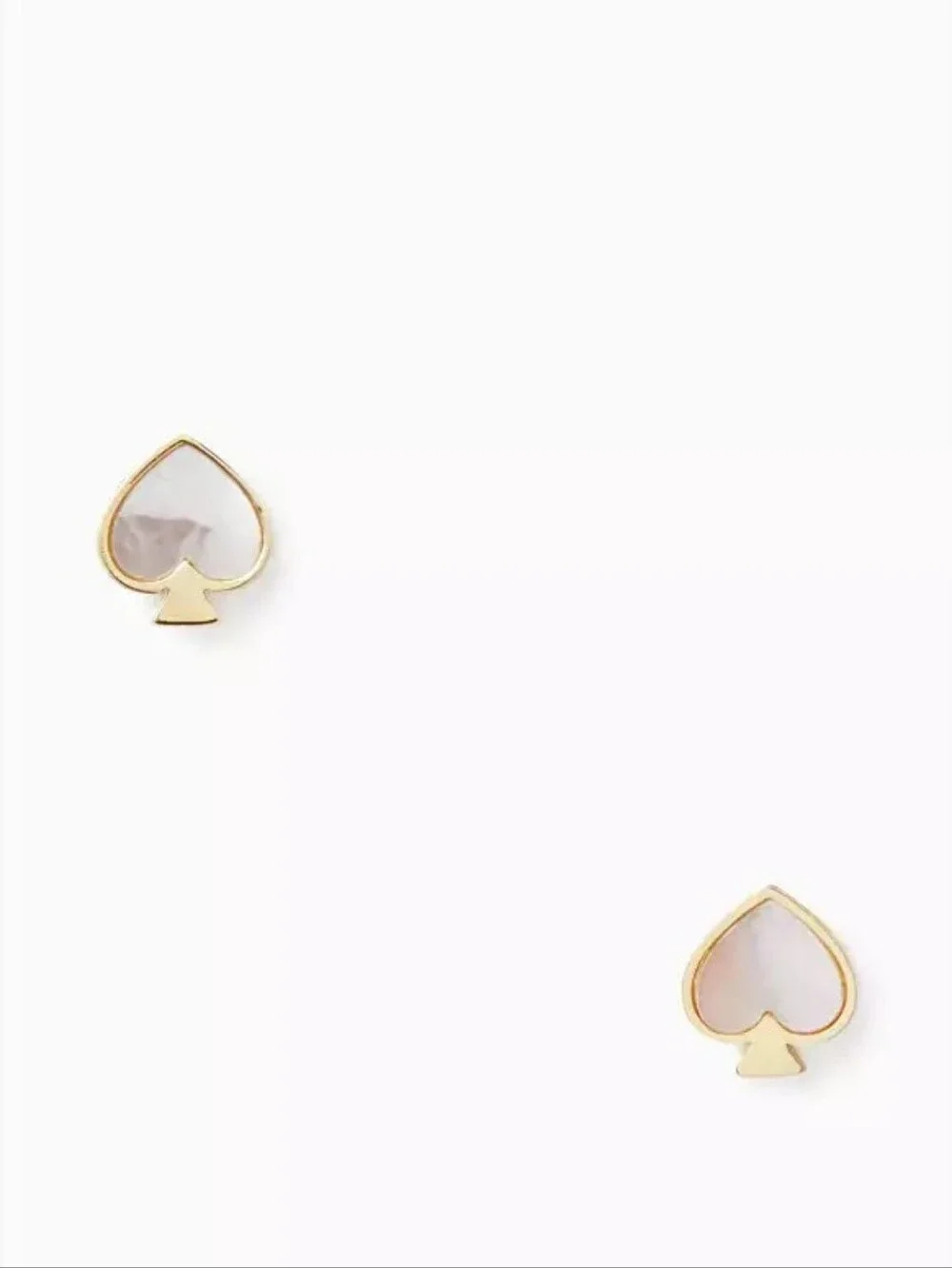 Kate Spade Mother of Pearl Heritage Spade Stud Earrings Gold NWT